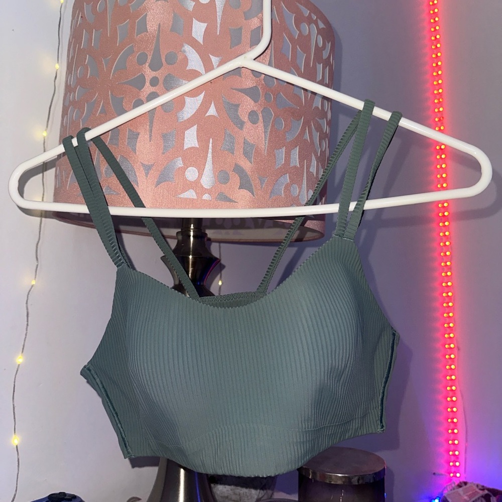 Lululemon like a cloud bra greenish-blue color size 2